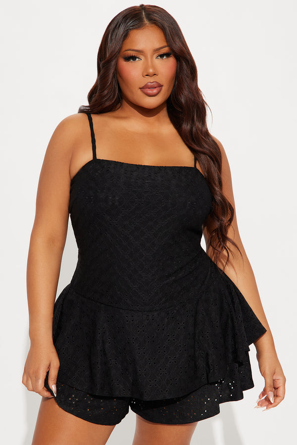 Fashion Nova in the Mood for Love Eyelet Romper- 2X