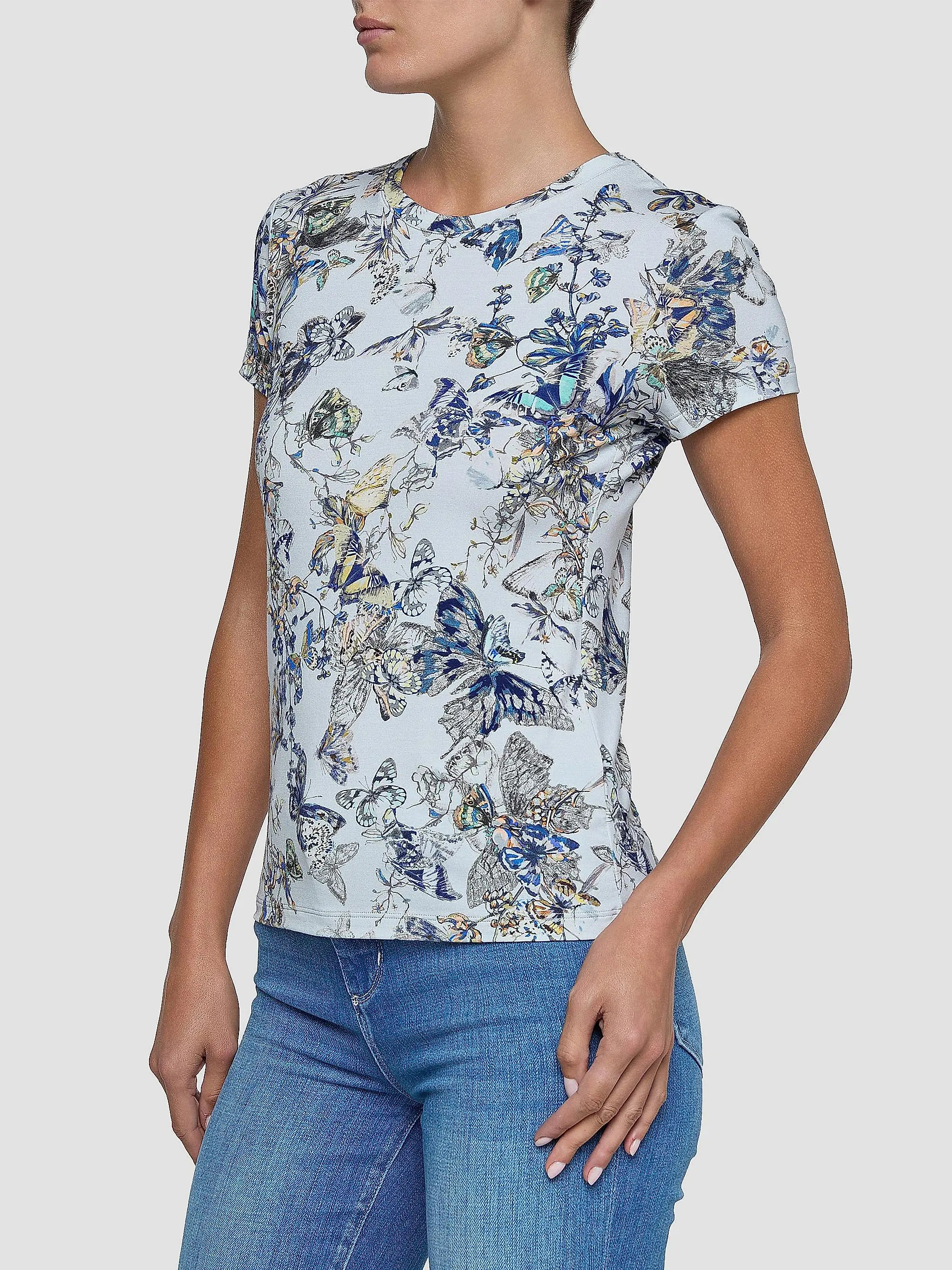 L'AGENCE Women's Ressi Butterfly Wing T-Shirt (Size: Small)