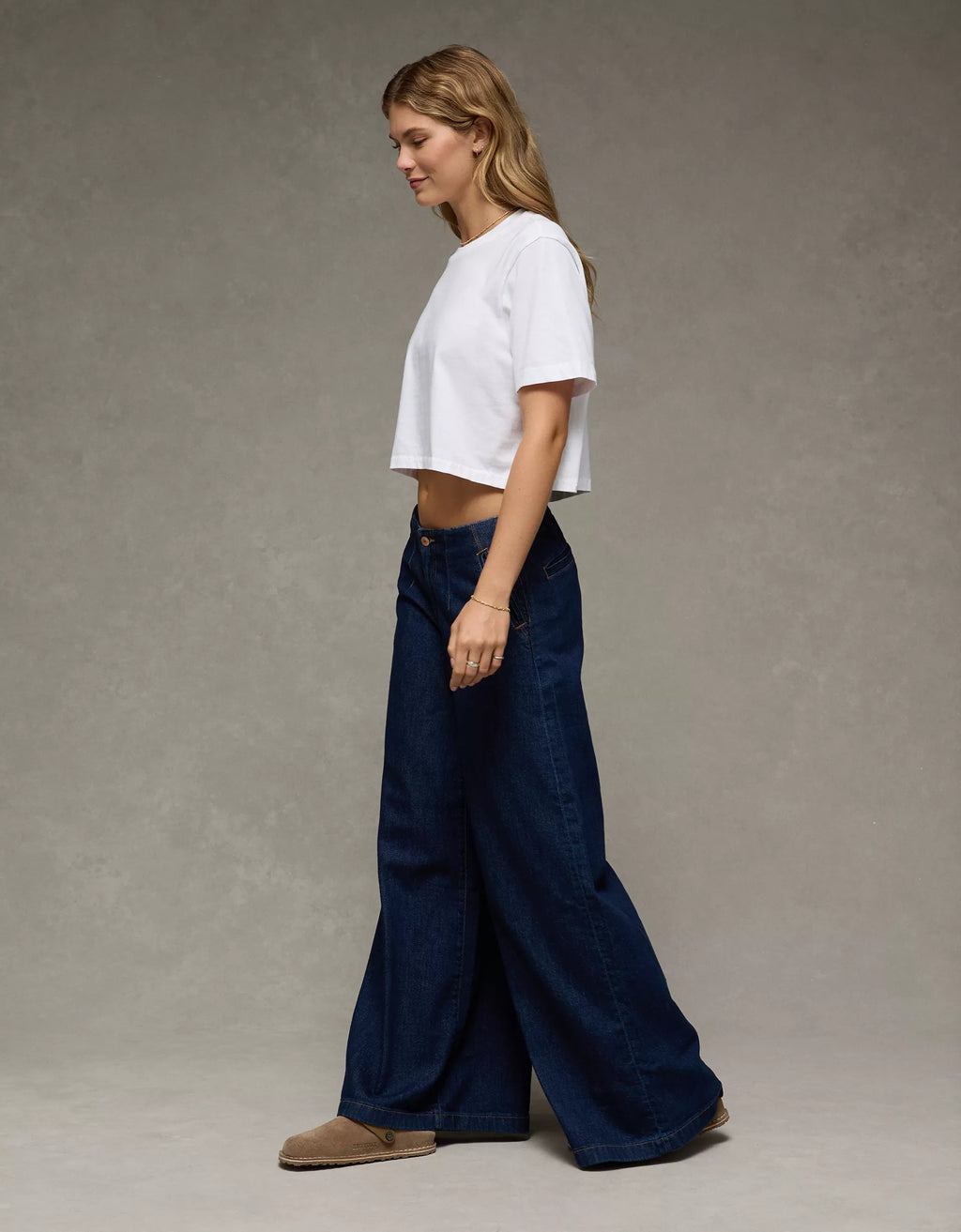 AE Dreamy Drape Baggy A-Line Fit Jean Midnight Slummer - Women 000R