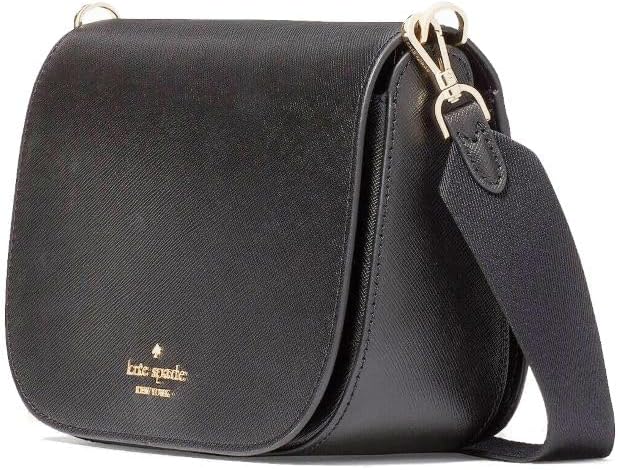 Kate Spade Madison Saffiano Leather Saddle Bag, Black (NEW)