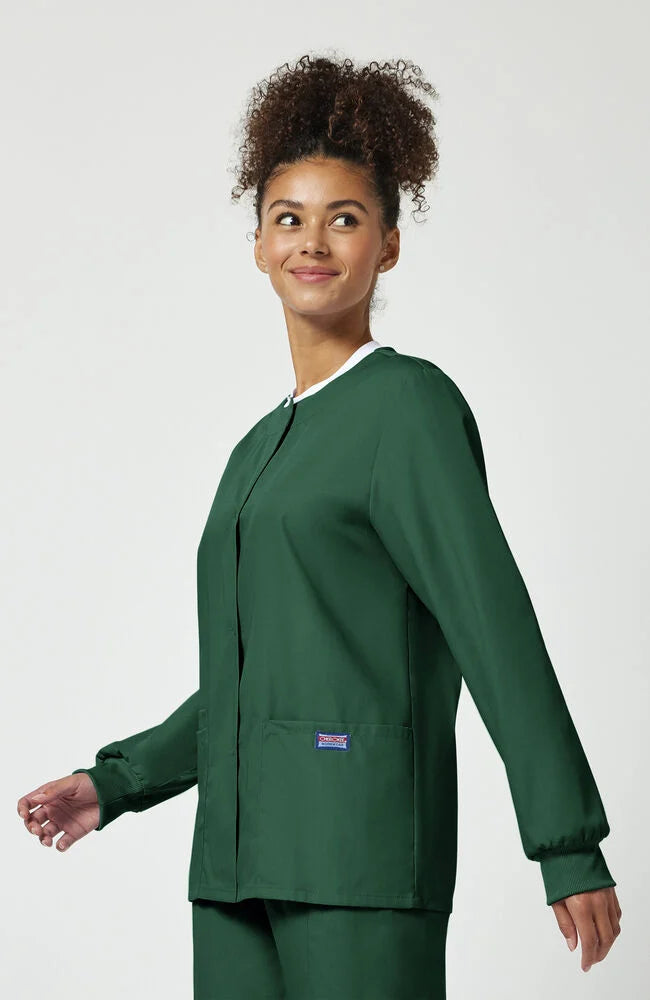 Cherokee WW Originals Women's Snap Front Scrub Jacket - Hunter Green - Large