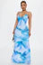 FASHION NOVA Anna Mesh Maxi Dress - Blue/combo- SMALL