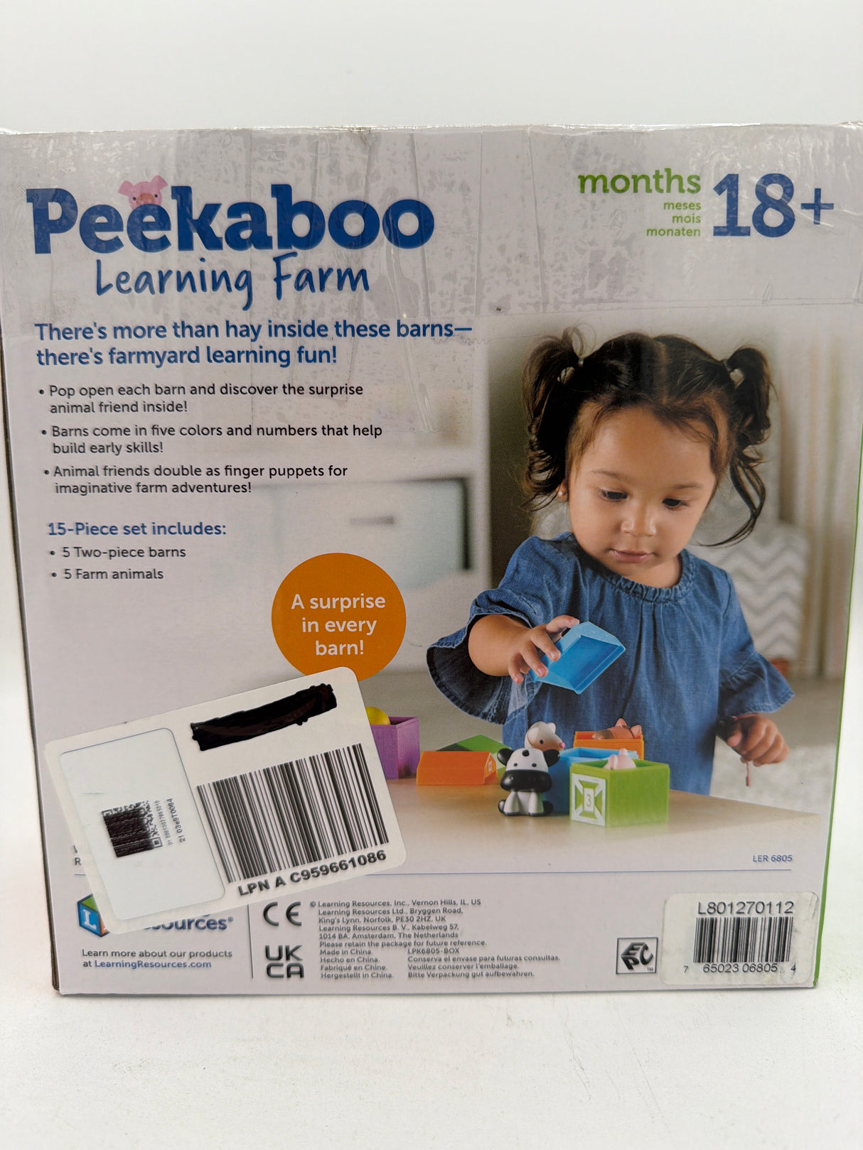 Learning Resources Peekaboo Learning Farm - 10 Pieces, Ages 18+ Months