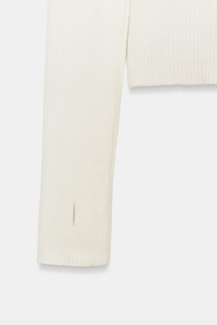 Ribbed Jumper by Zara - White - Small