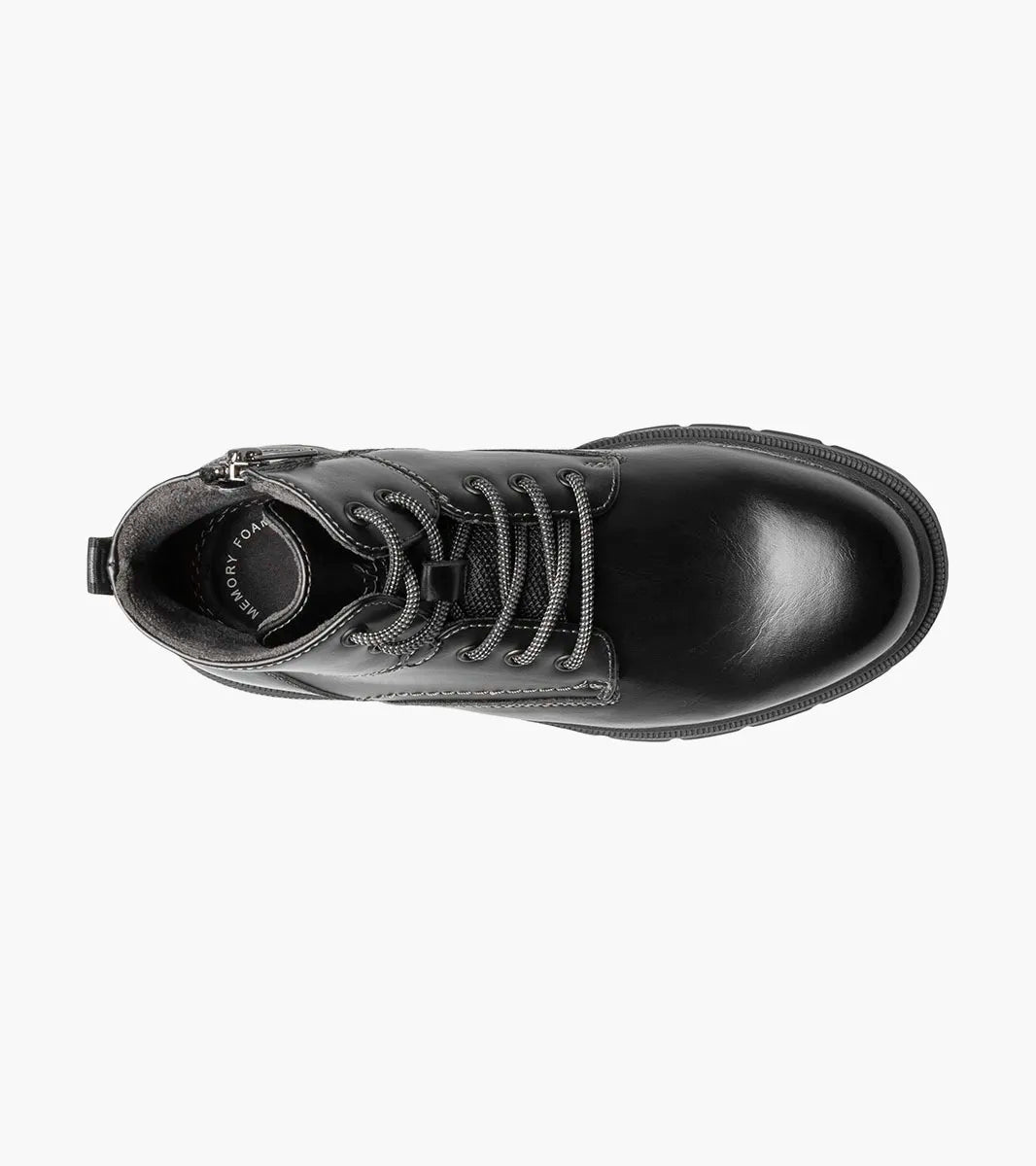FLORSHEIM Boy's Lookout Jr. Plain Toe Lace Up Boot - Black - 4M