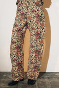 *Zara ZW Collection Women's Jacquard Floral Wide-Leg Trousers - Small