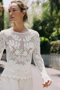 Zara EMBROIDERED LACE TOP Size M