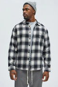 Fashion Nova Oakwood Flannel Shirt - Black/combo Size Small