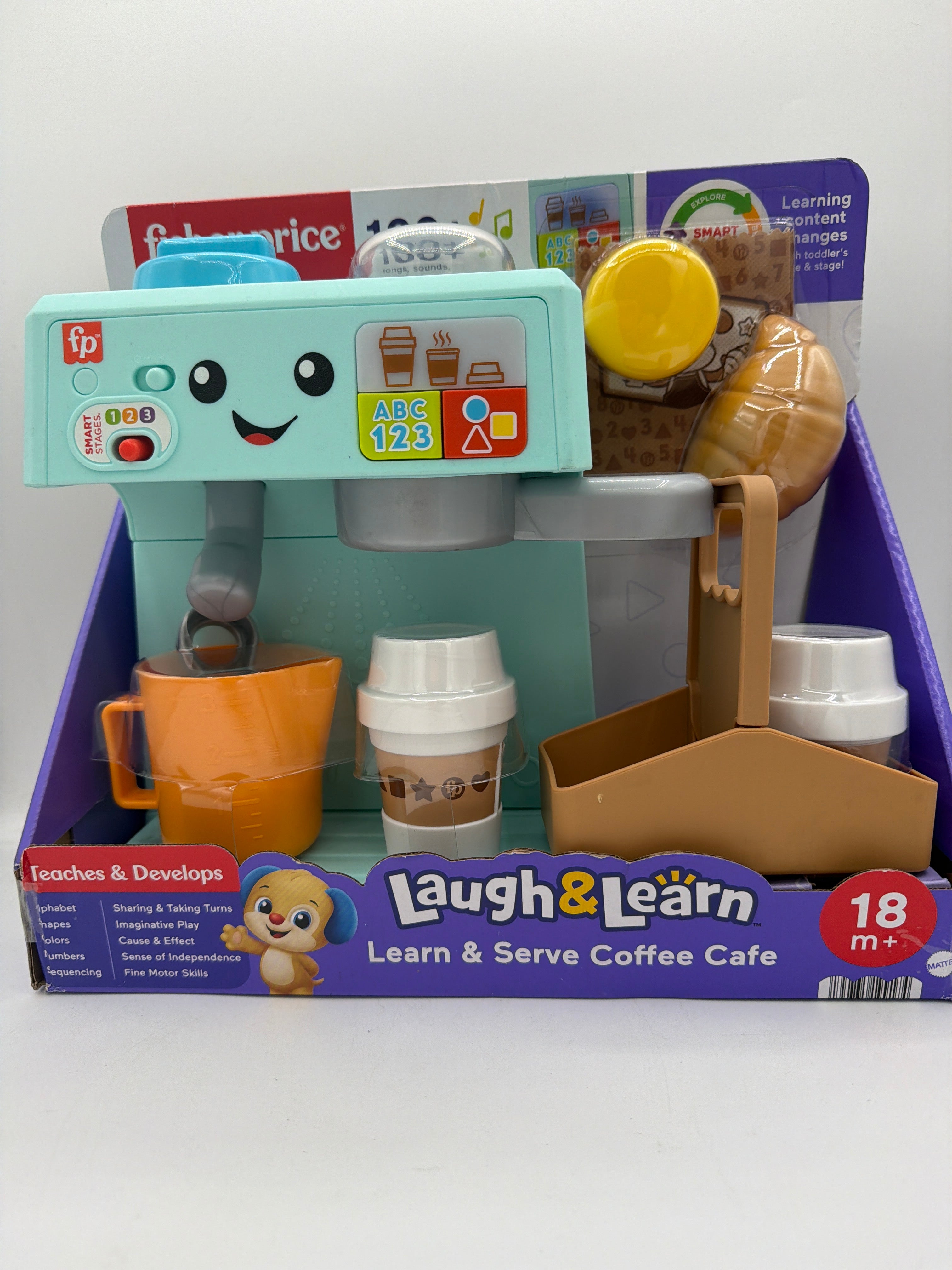 Fisher-Price Toddler Toy Laugh & Learn Coffee Café Musical Playset with Educational Songs