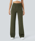 HALARA | Women's DayStretch High Waisted Pockets Straight Leg Casual Pant in Forest Night | L (12/14)