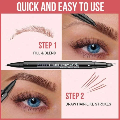 HelloKiss | Precise Liquid Brow Double-Head Ink Pen in Brown | #02