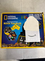 NATIONAL GEOGRAPHIC Professional Rock Tumbler Kit - Complete Rock Tumbler for Adults & Kids with Durable 2 Lb. Barrel, Rocks, Grit, and Patented GemFoam Finishing Foam Polish, Rock Polisher