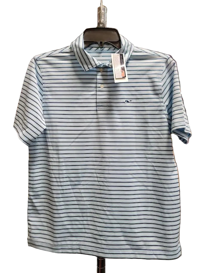 VINEYARD VINES | Bradley Stripe Performance Polo in Jake Blue Tri-Stipe | Large