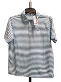 VINEYARD VINES | Bradley Stripe Performance Polo in Jake Blue Tri-Stipe | Large