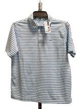 VINEYARD VINES | Bradley Stripe Performance Polo in Jake Blue Tri-Stipe | Large