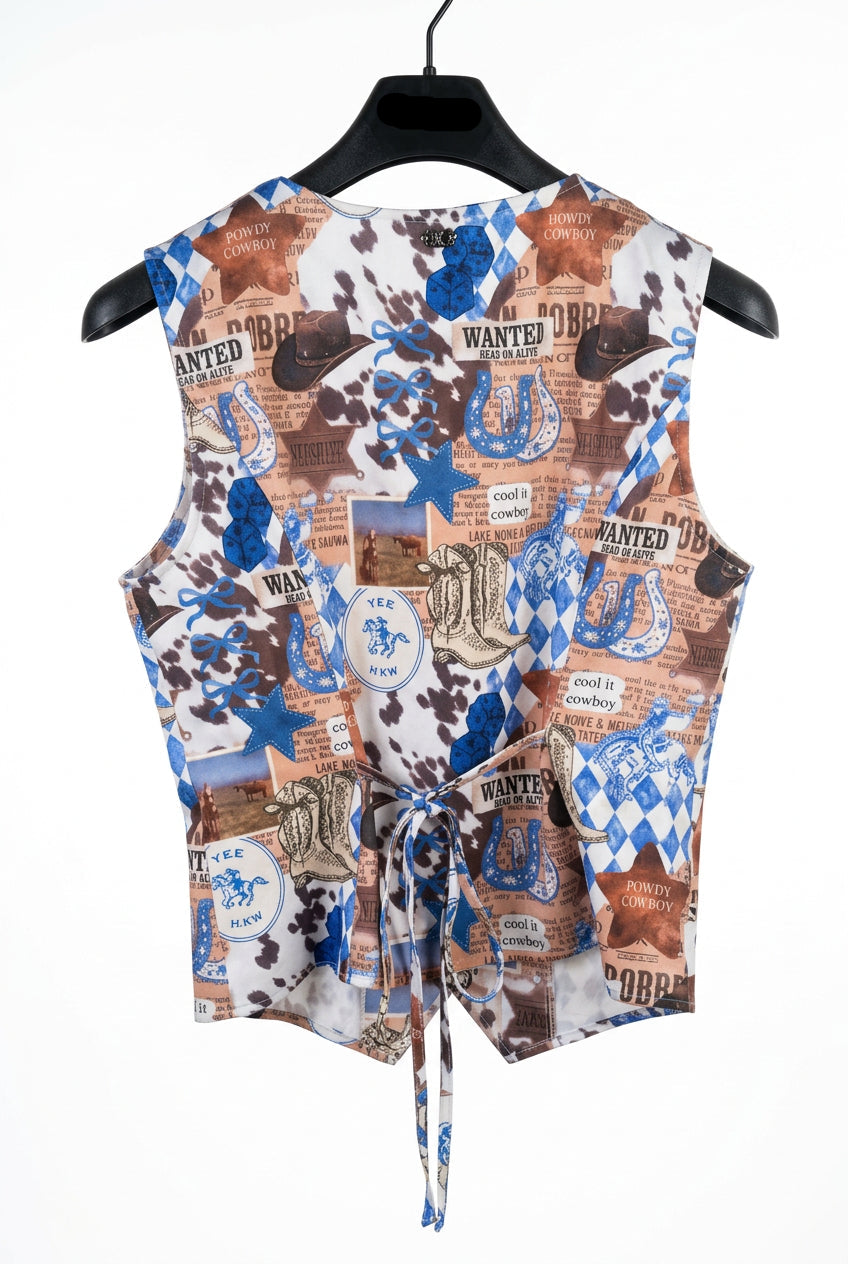 LUCKY & BLESSED VINTAGE WEST VEST Size Large