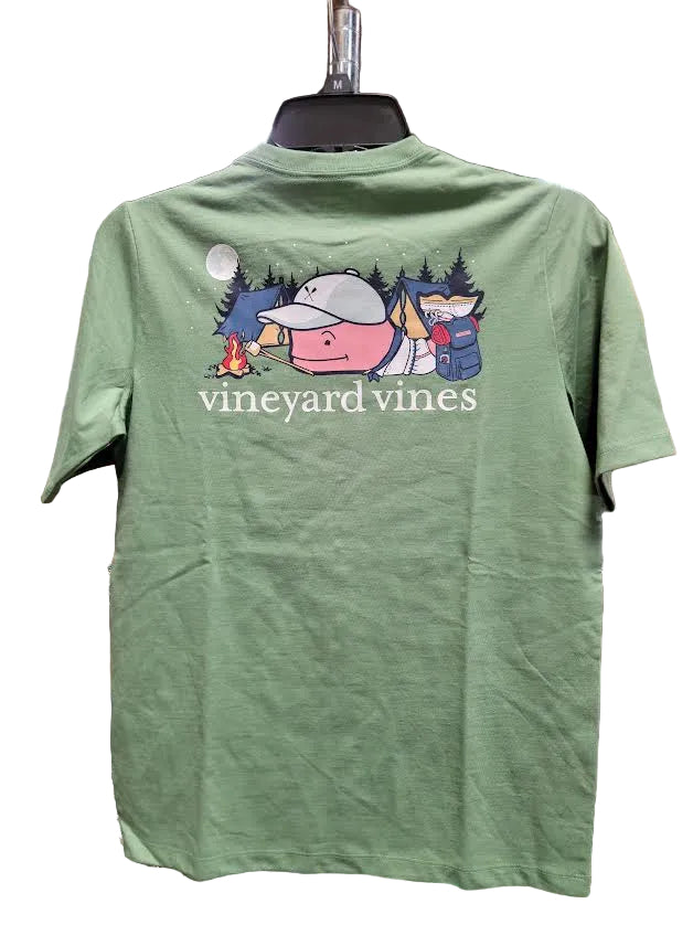 VINEYARD VINES | SS Summer Camp Whale Pocket Tee in Loden Frost | Medium