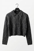English Factory Womens Knit Cardigan, M, Gray