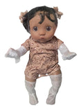 Hand-Rooted Black Curly Hair Brown Eyes Pre-Painted Reborn Doll