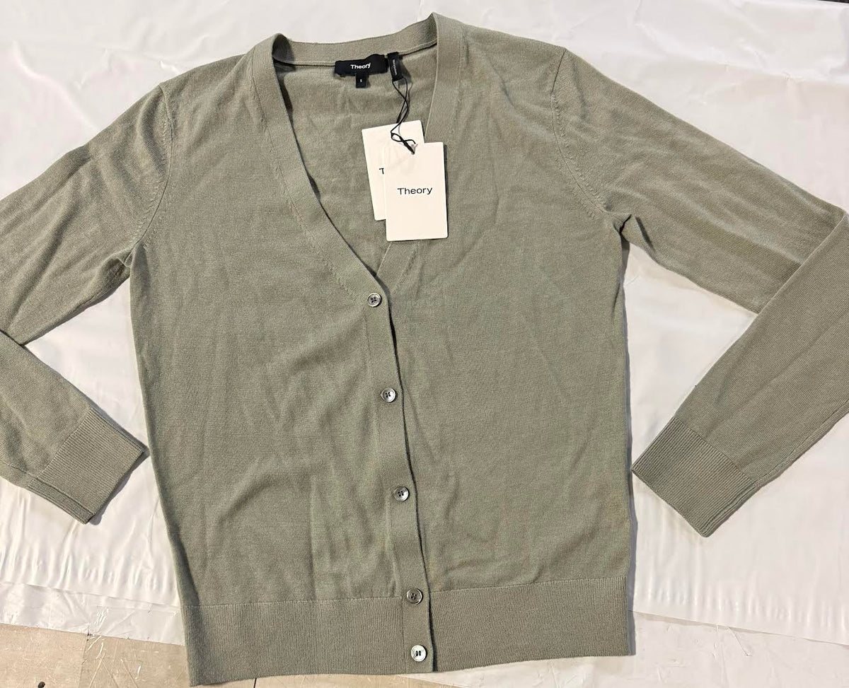 Theory V-Neck Cardigan in Regal Wool Size M