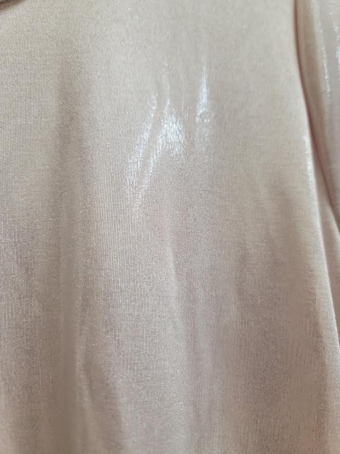 G by GIULIANA | Short Sleeved Shimmer Blouse in Pink Pearl | Large
