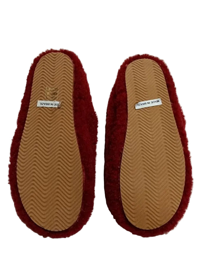 Sherpa Fleece Bit Scuff Slippers by Maeve - Burgundy - Small (Women's 6-7) *See note in description