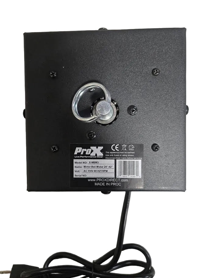 ProX X-MBM3 1 RPM Powered Rotating Disco Mirror Ball Motor with Ring