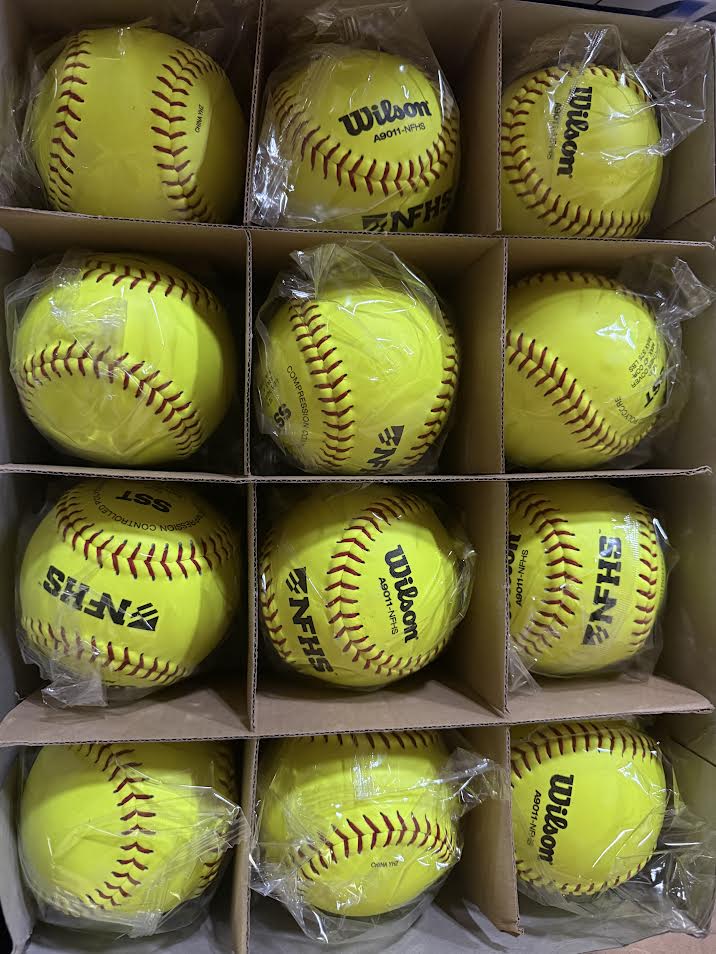 Wilson A9011 Collegiate/HS NFHS Leather Polycore Softballs 12" dozen