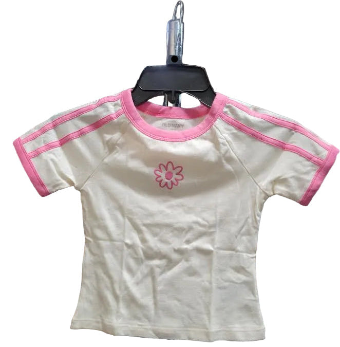 OLD NAVY | Girl's Fitted Short-Sleeve T-Shirt | Creme De La Creme | S (6-7)