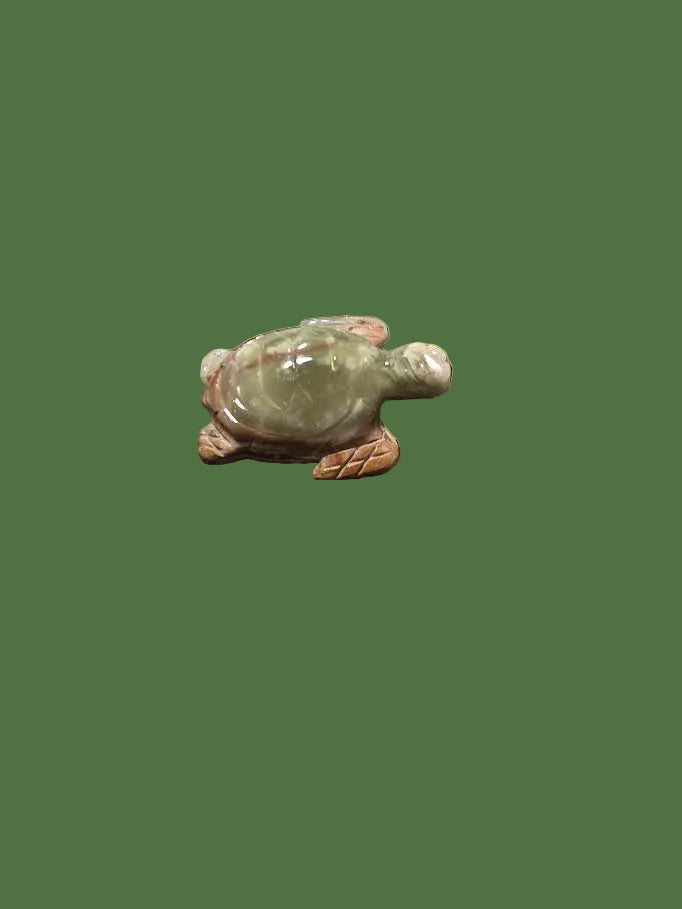 A polished  onyx turtle figurine
