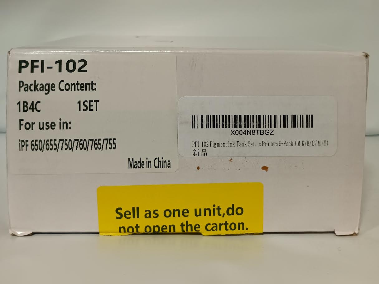 PFI-102 Pigment Ink Tank Set for Canon Printers - 130 ml x (5 pieces)