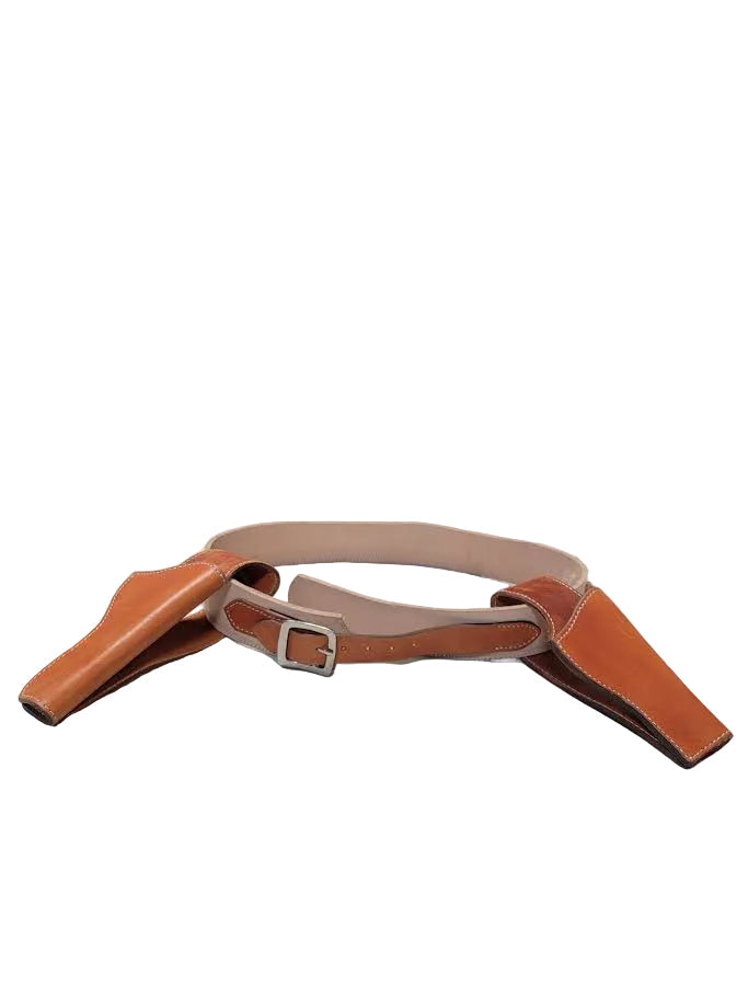 John Wayne Style Double Single-Action Holster Rig with Suede Belt & .45 Cal Loops