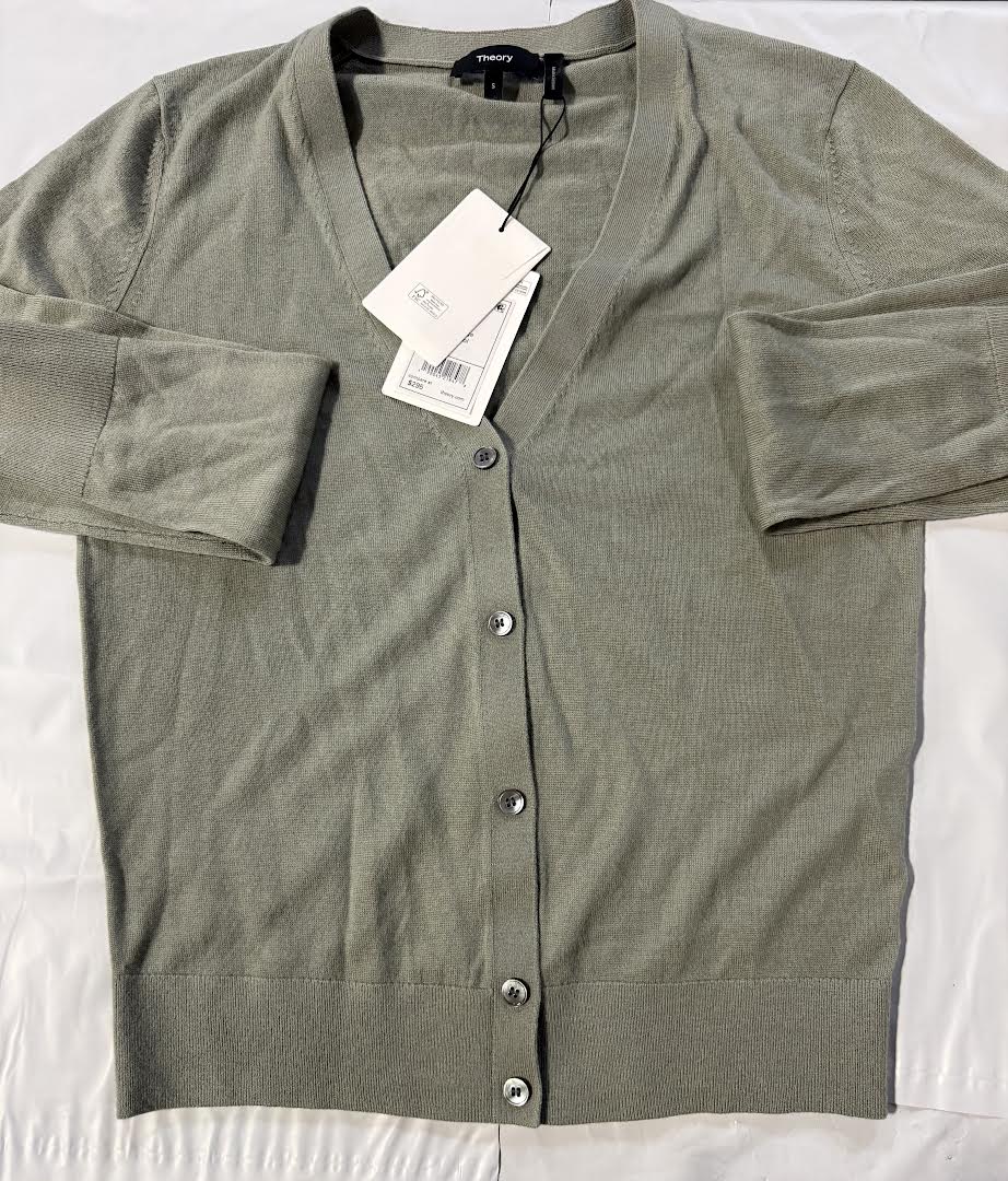 Theory V-Neck Cardigan in Regal Wool Size M