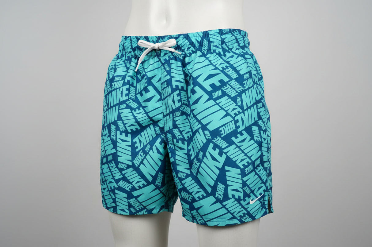 Nike Swim Men's Tossed Block 7" Volley Shorts - Green Abyss - Size XL