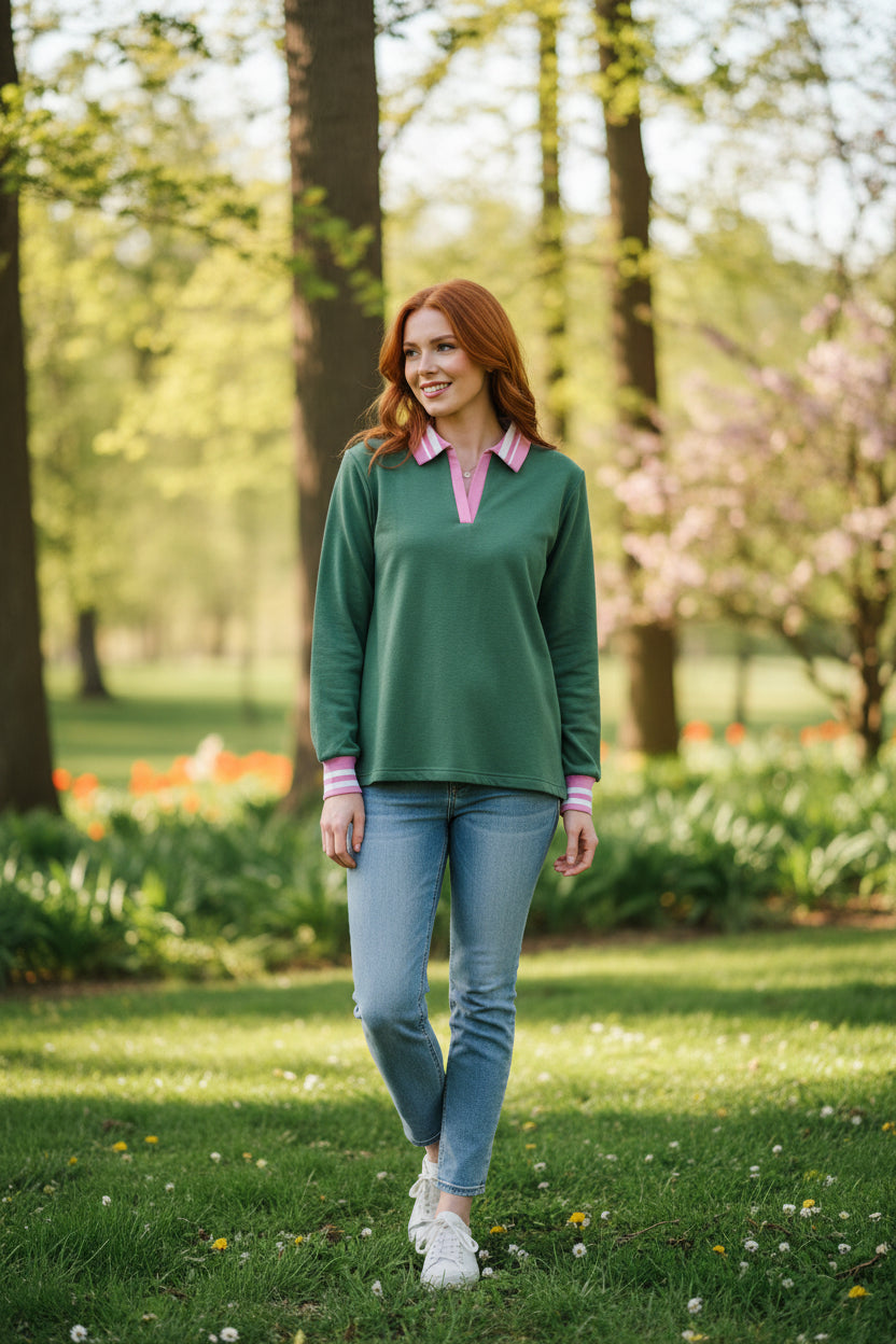 Mary SquareGabby Knit Top  Large  (Olive)