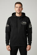 NFL NEW YORK JET BLACK AND GOLD MEN'S PULLOVER HOODIE Large