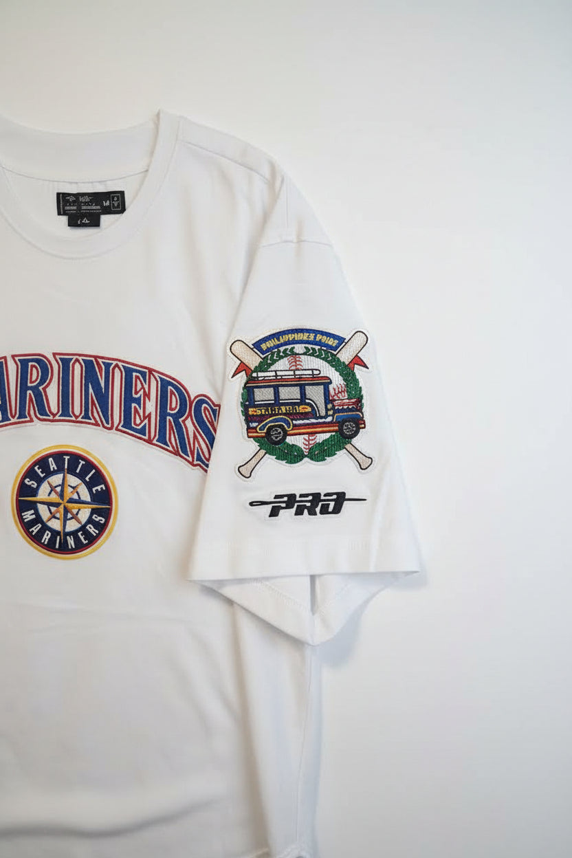 Pro Standard Seattle Mariners "Rebel Athletics" Stacked Logo Boxy Tee - Sz M