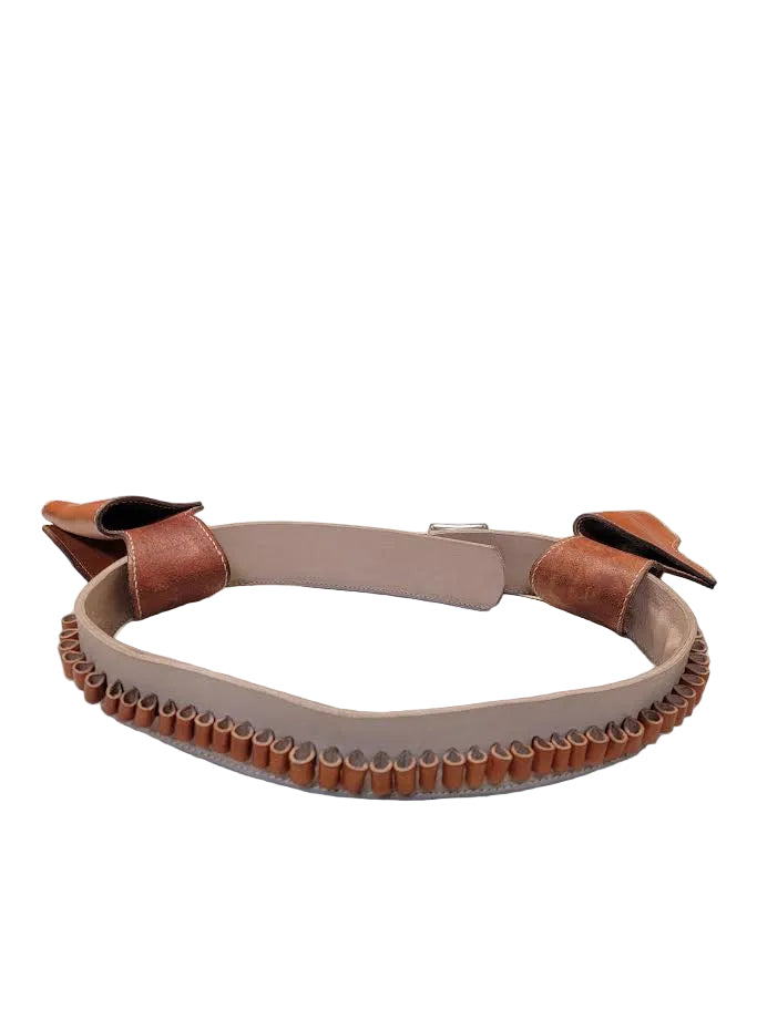 John Wayne Style Double Single-Action Holster Rig with Suede Belt & .45 Cal Loops