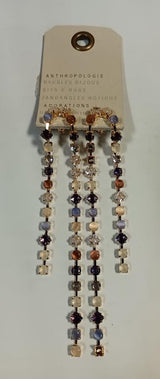 Anthropologie Baubles Bijoux Multicolor Gemstone Drop Earrings – Gold Tone