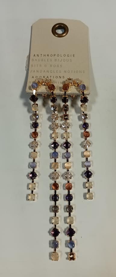 Anthropologie Baubles Bijoux Multicolor Gemstone Drop Earrings – Gold Tone
