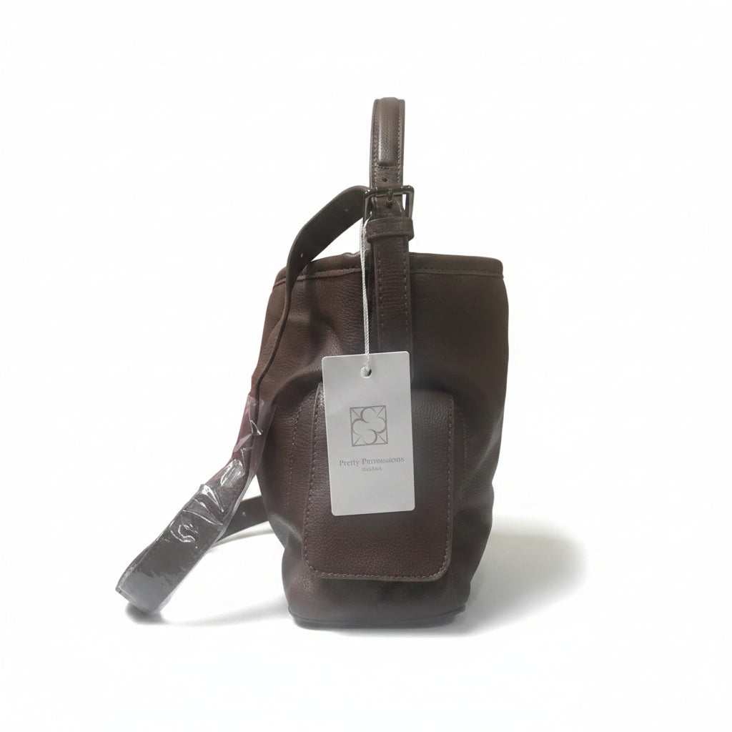PRETTY  PERSUASION MICRO FIBER LEATHER BUENO SHOULDER BAG  (CHOCOLATE)