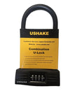 USHAKE Heavy Duty Bike U Lock, Combination Paddle Lock Anti Theft