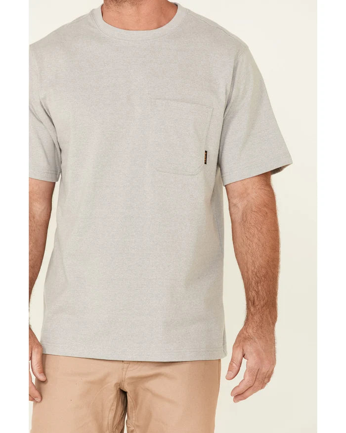 Men's Solid Light Gray Forge Short Sleeve Work Pocket T-Shirt by Hawx - Light Grey - Small