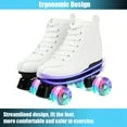 JOJOLAM Roller Skates, Adult Teen Classic Fashion Roller Skates with Light up Wheels Shoes Bag, White Size:12