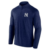 Men's Antigua Heather Navy New York Yankees Quarter-Zip Top - Small