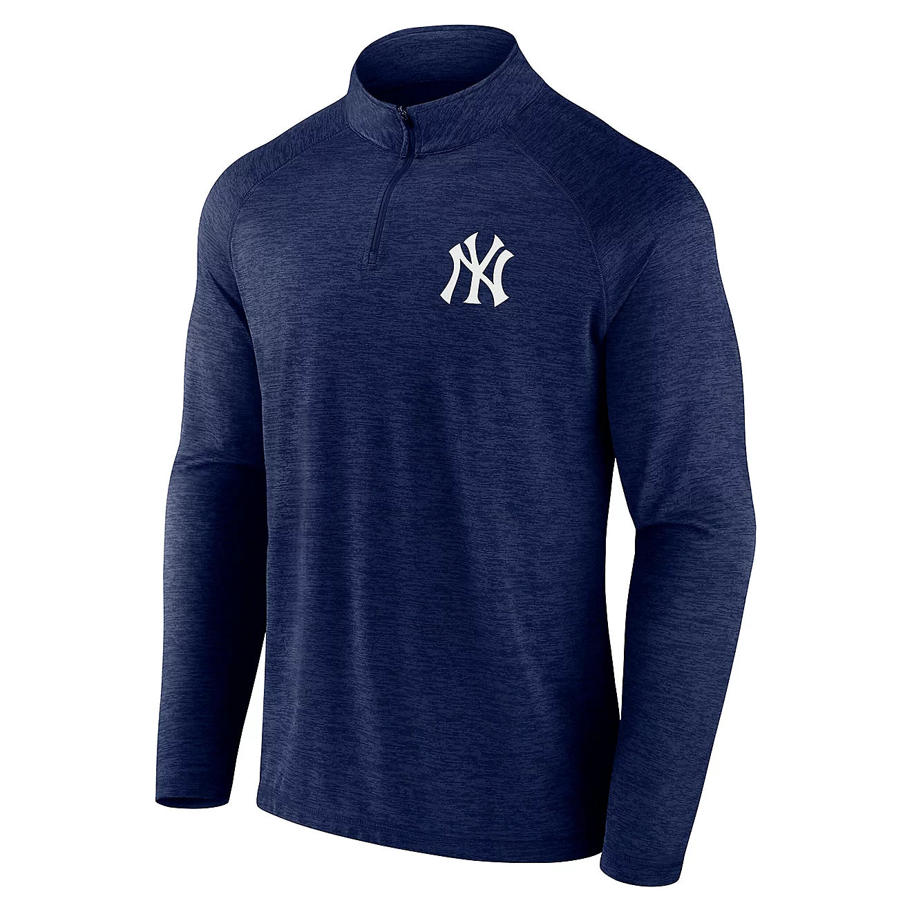 Men's Antigua Heather Navy New York Yankees Quarter-Zip Top - Small