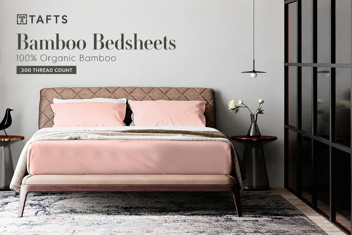 TAFTS Bamboo Sheet Set 100% Bamboo Viscose - Full - Baby Pink