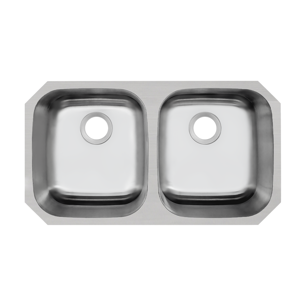 32-Inch 50/50 Double-Bowl Stainless Steel Undermount Kitchen Sink, 18-Gauge