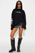 Only God Can Judge Crosses Long Sleeve Tee by Fashion Nova - Black - Size 2XL