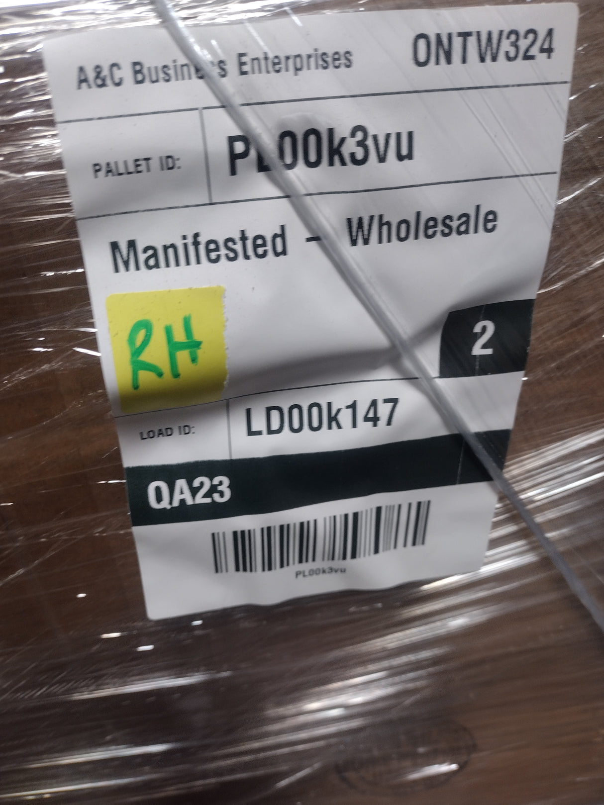 Manifested Pallet-PL00k3vu